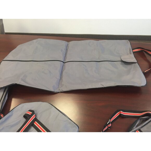 Vtg 5 Piece Nylon Luggage Set 5 Different Sizes All Lay Flat 1 Hanging Clothing - Picture 9 of 10